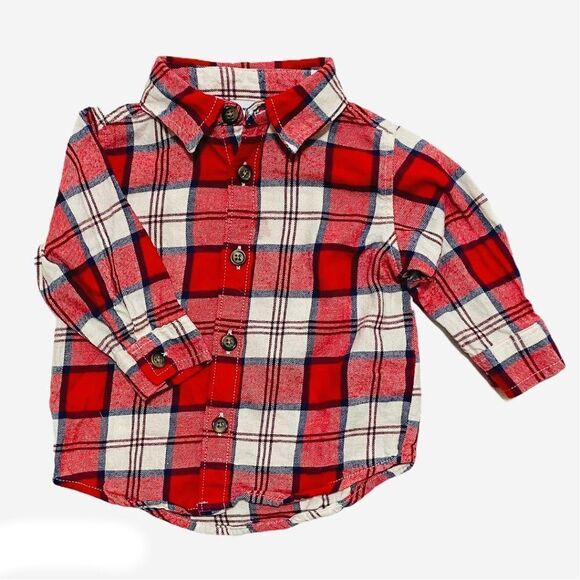 OLD Navy Plaid Button Down Flannel Shirt - Picture 2 of 4